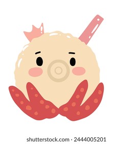 kawaii takoyaki character.  japanese street food
