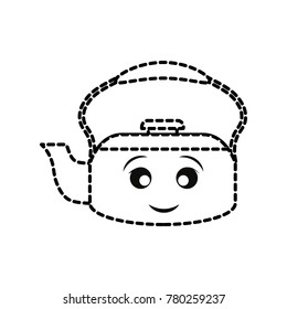 kawaii teapot  vector illustration
