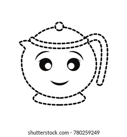 kawaii teapot  vector illustration