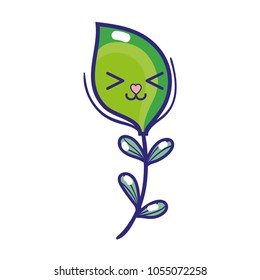kawaii tender leaf with leaves branches