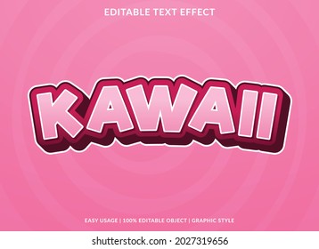 kawaii text effect editable template with abstract style use for business logo and brand