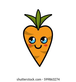kawaii thinking carrot vegetable icon