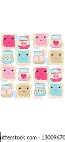 Kawaii Toast Peanut Butter and Jelly