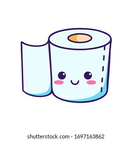 Kawaii Toilet Paper Roll Character Isolated Stock Vector (Royalty Free)  1697163862 | Shutterstock