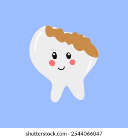 kawaii tooth expression face element stock