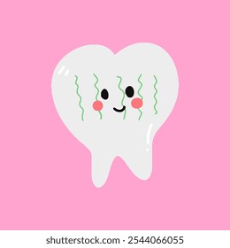 expressão de dente kawaii face elemento stock