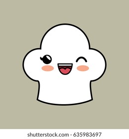 Kawaii toque blanche icon