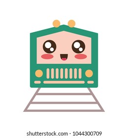 kawaii train  vector illustration