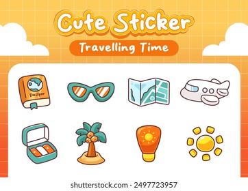 Kawaii Travelling elements collection sticker