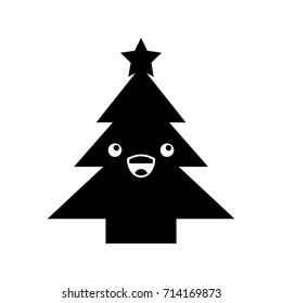 kawaii tree pine star decoration cartoon