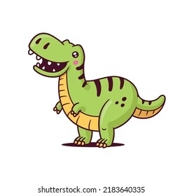 Kawaii t-rex dinosaur caricatura ilustración vectorial