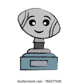 kawaii trophy  with  ball   vector illustration