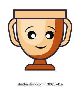  kawaii trophy cup vector illustration