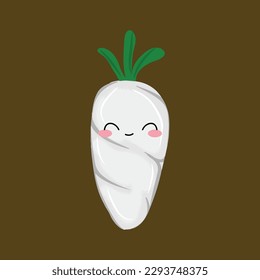 kawaii turnip emotion isolated on white background