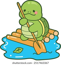 
Kawaii turtle daily life sticker cute.
Cute turtle mascot illustrations.
Turtle riding a boat in the lake