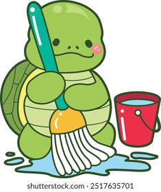 Kawaii turtle daily life sticker cute.
Cute turtle mascot illustrations.
Turtle wipe the floor