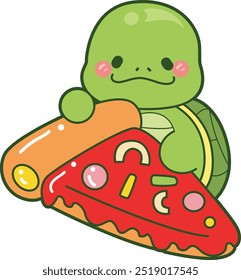 Kawaii turtle daily life sticker cute.
Cute turtle mascot illustrations.
Turtle bring a big pizza