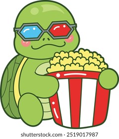 Kawaii turtle daily life sticker cute.
Cute turtle mascot illustrations.
Turtle bring a big popcorn