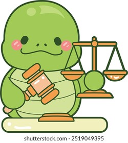 Kawaii turtle daily life sticker cute.
Cute turtle mascot illustrations.
Turtle bring a hammer and scale