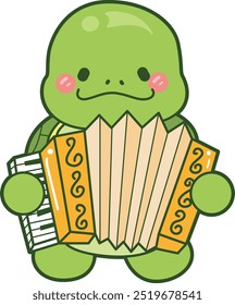 Kawaii turtle daily life sticker cute.
Cute turtle mascot illustrations.
Turtle playing accordion