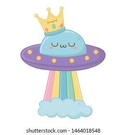 Kawaii of ufo cartoon design