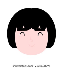 kawaii variant woman and man cartoon design. Head character emoticon