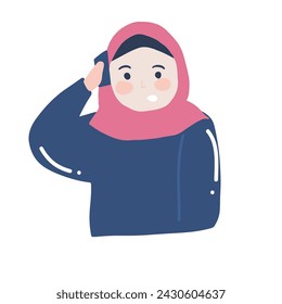 kawaii various activity muslim girl. 