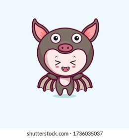 Kawaii vector Bat character illustration, you can use as a sticker, profile photo, object icon, etc.