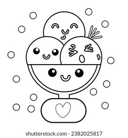 Kawaii Vector coloring pages for kids