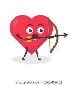 Kawaii vector illustration character cartoon cute love icon 3d mascot holding  arrow bow shoot target in white background modern flat design brand - Powered by Shutterstock - Get 15% off with code: PIKWIZARD15