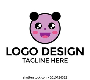 Concepto de diseño del logotipo vectorial de Kawaii