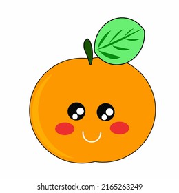 Kawaii-Vektorgrafik von Orangen. als Buchillustration oder für Werbung verwendet werden können