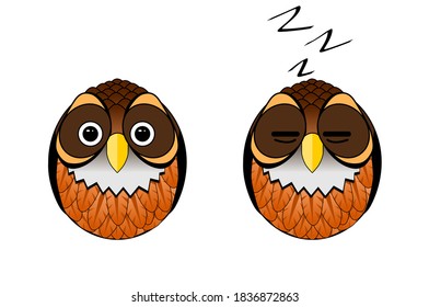búho vector kawaii sobre fondo blanco para diseñador
