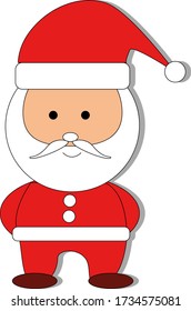 Kawaii vector of Santa Claus on isolated white background. Illustration of Santa Claus.