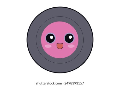 Kawaii Vinyl Record Cute Retro Music Icon