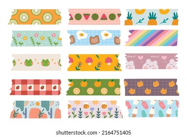 Kawaii Washi Tape Design Element Vector Clip Art