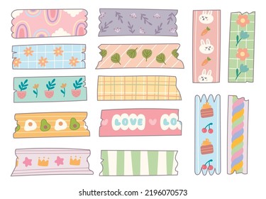 Kawaii Washi Tape Design Element Vector Clip Art