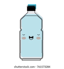 kawaii water bottle in watercolor silhouette