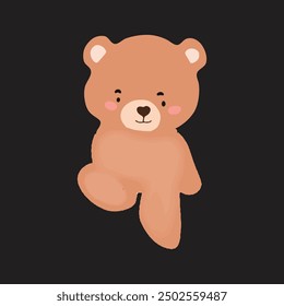 kawaii watercolor baby bear activity gesture illustration