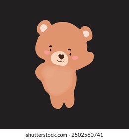 kawaii watercolor baby bear activity gesture illustration