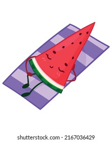 Kawaii Watermelon Character Summer Sticker