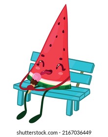 Kawaii Watermelon Character Summer Sticker