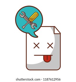 kawaii website error speech bubble tools