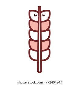 kawaii wheat  vector illustration
