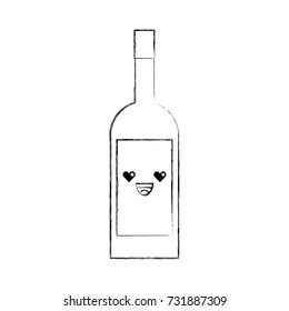 kawaii wine bottle drink beverage market cartoon