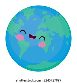 kawaii world illustration over white