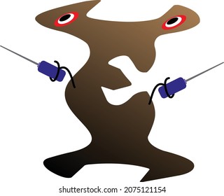 Carácter kawaii de llave inglesa. Dibujo de línea plana vectorial kawaii icono de ilustración de personaje. Aislado sobre un fondo blanco. Concepto del personaje de caricatura francés con la mano del destornillador.