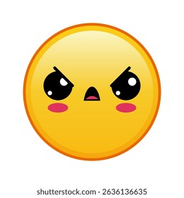 Kawaii yellow emoji with angry eyes face Large size of yellow emoji
