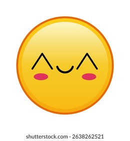 Kawaii yellow emoji with cheerful eyes face Large size of yellow emoji