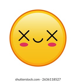 Kawaii yellow emoji with crossed out eyes face Large size of yellow emoji